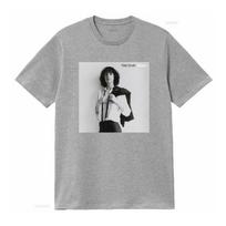 Patti Smith Horses Medvilniniai marškinėliai Stilingi moterims su ikonišku dizainu vintage skalauti madingi minkšti gatvės stiliaus kvėpuojantys homme M white