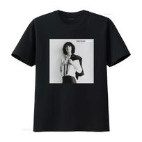 Patti Smith Horses Medvilniniai marškinėliai Stilingi moterims su ikonišku dizainu vintage skalauti madingi minkšti gatvės stiliaus kvėpuojantys homme M white
