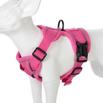 Breathable Dog Harness and Leash Set Tactical Reflective Puppy Vest Harness For Small Medium Dogs Cats Chest Strap Pet Supplies (Rose Red,XL) rožinė raudona spalva