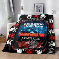 Elektrinio Callboy grupės pliušinis pledas, Roko ir Roll muzikos gerbėjams, Tinka svetainei ir miegamajam, Šiltas ir minkštas. 100x150cm