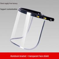 Transparent Face Shield with Impact-Resistant Aluminum Alloy Bracket, Acid and Alkali Splash Protection, and Safety Helmet Compatibility 4 Bean Brackets [1 piece 100] white