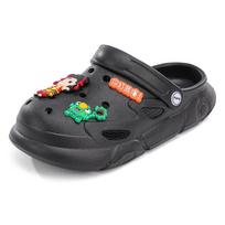 Kids EVA Slide Slippers Soft Sole Summer Clogs Lightweight Beach Sandals Children Comfort Shoes 24 To 37 37 black