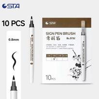 STA 4 Size Waterproof Caligraphy Pen Soft Brush Pens for Writing Letterin Drawing Sketching Art Supplies Japanes Stationer 3751 brown