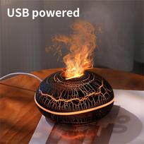 7-Color Simulation Flame Fragrance Humidifier 2-in-1 Home Appliance with Large Mist Volume USB Flame Humidifier Desktop Creative