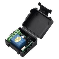 RF siųstuvas 433 Mhz nuotolinio valdymo pultai su belaidžiu nuotolinio valdymo jungikliu DC 12V 1CH relės imtuvo modulis black