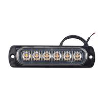 12V 24V 6smd LED Car Side Lights Strobe Warning Light Strobe Grille Flashing Lightbar Car/motorcycle/truck gray