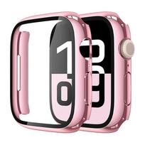 Ekrano apsauga Apple Watch dėklui 11 10 42mm 46mm Priedai Danga Kietas PC buferis + Grūdintas stiklas iWatch Series 11 Dangtelis 46mm Series 10 11 black