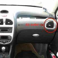 Car Dashboard Air Vent Pair for Peugeot 206 CC gray