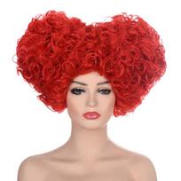 Profesionalus Alisa Stebuklų šalyje Raudonosios Karalienės Cosplay perukas Raudonai Oranžinis Stilizuotas Garbanotas Perukas Helovino vakarėliui, Vaidmenų žaidimams, Perukai + Peruko tinklelis One Size red