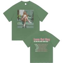 Lana Del Rey UK and Ireland Tour 2025 Tshirt Unisex Women Hip Hop Fashion Trend Short Sleeve T Shirts Summer Unisex Pop Streetwear L gray