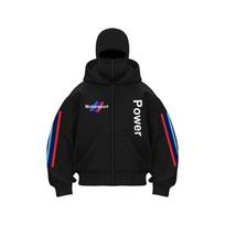 Unisex Hooded Sweatshirt Streetwear Oversized Long Sleeve Printed Pullover Winter Casual Top Medium black