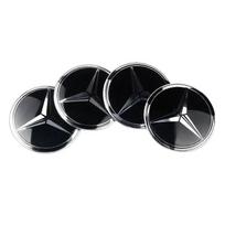 4 vnt. 56 mm automobilio logotipo ratlankių dangtelių lipdukai Aliuminio aksesuarai Mercedes Benz Amg W205 W211 W204 W212 W213 W203 W176 W221 black