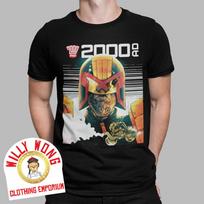 JUDGE DREDD MARŠKINĖLIAI KARIKATŪRA KOMIKSAS FILMAS RETRO KLASIKINIAI VINTAGE 2000 AD ŽAIDĖJAS JK Unisex Marškinėliai L brown