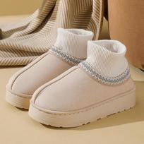 Žieminiai ankle boots Laisvalaikio moteriškos šlepetės Namų pūkuoti Dizainerių moteriški batai Vidpadžiai šilti kailiniai Sniego batai 44-45