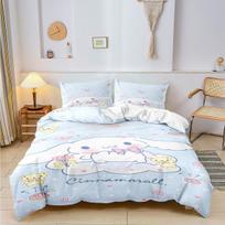 Sanrio Cinnamoroll Kuromi Bedding Sets Cartoon Comforter Quilt Bed Cover Duvet Cover Pillow Case 2-3 Pieces Sets for Kids Adult EU Single 135x200cm white