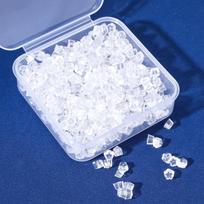 300 Silicone Earplugs & Earring Backs - Transparent Anti-Drop Ear Stud Caps white