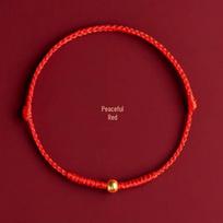 999 Pure Gold Zodiac Red String Bracelet and Anklet: Lucky Bead, Casual Gift for Couples Single Bracelet red