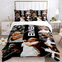 Eminem Hip -hop Singer Print Bedding Sets Exquisite Bed Supplies Set Duvet Cover Comforter Set Bedding Set Luxury Birthday Gift0 EU Single 135*200cm/53x79in 3pcs black