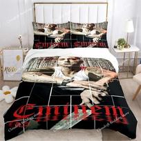 Eminem Hip -hop Singer Print Bedding Sets Exquisite Bed Supplies Set Duvet Cover Comforter Set Bedding Set Luxury Birthday Gift0 EU Single 135*200cm/53x79in 3pcs gray