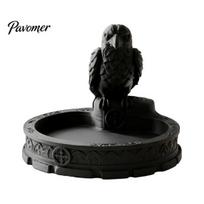 Black Raven Desk Decor Gothic Trinket Tray, 3D Printed Crow Sculpture Jewelry Dish, Matte Mysterious Statue Tray Decorative Storage Holder for juoda