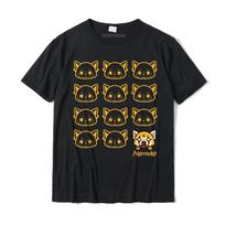 Aggretsuko Red Panda Faces T-Shirt M black