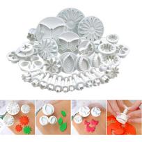 33 Piece Fondant Cake Cookie Plunger Cutter Sugarcraft Flower Leaf Butterfly Heart Shape Decorating DIY Tools