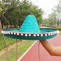 Meksikietiško stiliaus šiaudinės skrybėlės Platus kraštas Spalvingos Vyrams Moterims Vasaros Lauko Apsaugos nuo Saulės Skrybėlė Didelis Dydis Vėsus Raffia Sombrero Helovino Šventei blue