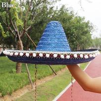 Meksikietiško stiliaus šiaudinės skrybėlės Platus kraštas Spalvingos Vyrams Moterims Vasaros Lauko Apsaugos nuo Saulės Skrybėlė Didelis Dydis Vėsus Raffia Sombrero Helovino Šventei black