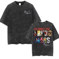 Bruno Mars The Romantic Tour Vintage Washed Tshirts Men Women Harajuku Hip Hop Pop Music Tshirt Oversized  Cotton T Shirts M black
