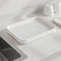 Beverage Tray Easy to Clean Versatile Cup Draining Rack for Office M White L_White