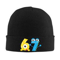 Bruh Steal a brainrot 67 Six Seven Knit Hat Beanies Autumn Winter Hats Warm Unisex Funny Brainrot Meme Caps for Unisex Women Gift, One Size black