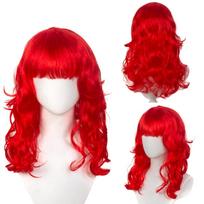 Harajuku ilgas banguotas perukas Cosplay moterims Sluoksniuoti perukai Oranžinis Mėlynas Auksinis Pilkas Banguoti perukai moterims red