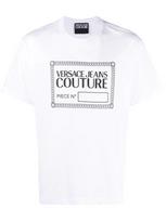 VERSACE JEANS COUTURE MARGUČIŲ SPAUSDINIMO MARŠKINĖLIAI-BALTI. Unisex marškinėliai S white
