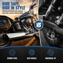 Silver Motorcycle Heat Shield Easy Installation Exhaust Muffler Guard  Burn Protection