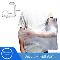Apsauginis dušo dangalas, perdirbamas, kojai/kojoms/rankai/rankoms, gipso tvarsčio dušo apsauga, vandeniui atspari dušo apsauga Adult - Full Arm white
