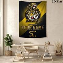 Name Custom Richmond Tigers Wall Tapestry Aesthetic Wall Hanging Printed Fabric Blanket Decorative Tapestries for Bedroom Living Room Home Decor 100cm x 150cm