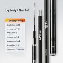 IOSN Lightweight Big Game Carbon Hand Fishing Rod gray