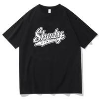 Eminem Shady T-Shirt Rapper Music Gift for Fan T shirts Men Women Round Neck Short Sleeve Streetwear High Quality Cotton Clothes 100 white