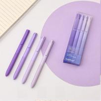 4pcs Morandi Style Gel Pens Set Gradient Colors 0.5mm ST Ballpoint Black Gel Ink Pens for Daily Writing Exam Student gray