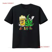New Funny Pot Leaf Bong Beer Drunk Smoke T Shirt Vintage Top For Everyday Wear Graphic Casual Fashion Streetwear 4XL black