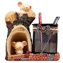 Queen-b Pen Pencil Desk Storage Stand Wooden Mesh Office Organizer Accessory ruda