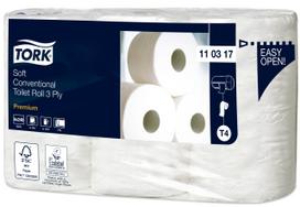 Tualetinis popierius Tork Premium Soft T4 (110317), baltas, 3 sluoksnių, 35 m, 248 lapeliai, 6 rulonai
