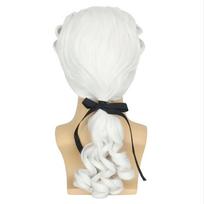 HAIRJOY Sintetiniai plaukai Kunigaikštienė teisėja Cosplay perukai Ilgi karščiui atsparūs pluošto garbanoti Anime vyrams ir moterims as the picture-20inches white