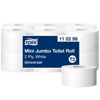 Tualetinis popierius Tork Universal Jumbo Mini T2, baltos spalvos, 110298, 2 sluoksniai, 150 m