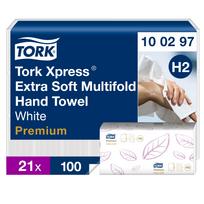 Servetėlės Tork Multifold Premium Extra Soft H2 (100297), 2 sluoksniai, baltos spalvos, 100 lapelių
