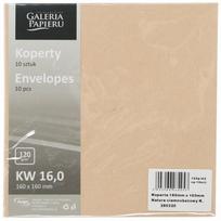 Dekoratyviniai vokai 160×160 mm Nature dark beige 120 g/m2 10 vnt/pak