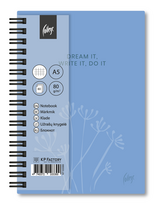 Sąsiuvinis College Blue, 80lapų, A5, langeliais, su spirale