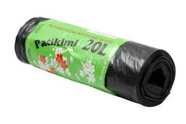 Šiukšlių maišai, 20l LDPE, 20mik, 20vnt., juodos spalvos