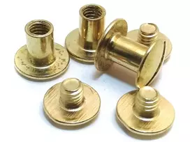 Varžtai knygoms 7 mm, žalv. (100 kompl.), žalvariniai