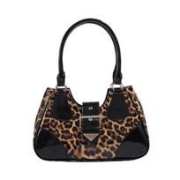 Bag Sweet Cool Spice Girl Style Leopard Print Tote Bag Female Fashion Commuter One-shoulder Underarm Bag Female black